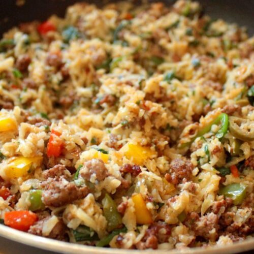 Keto Cheesy Pork Fried Rice - Headbanger's Kitchen