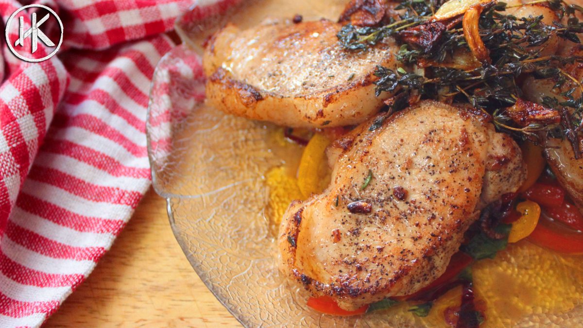 Gordon Ramsay’s Pork Chops with Sweet and Sour Peppers