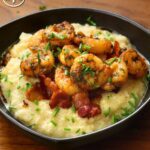 Keto grits with shrimp