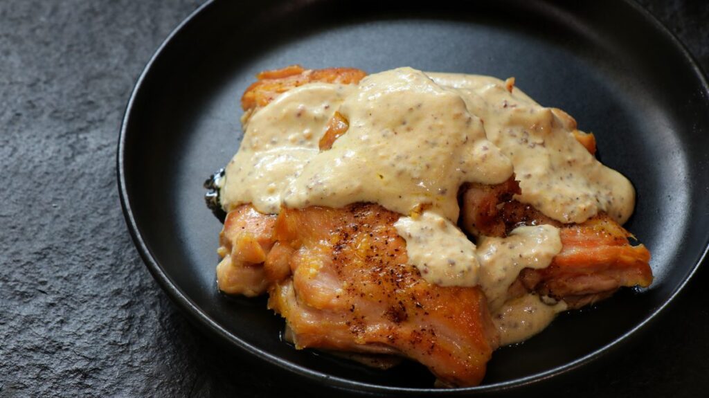 Keto Chicken in a creamy mustard sauce