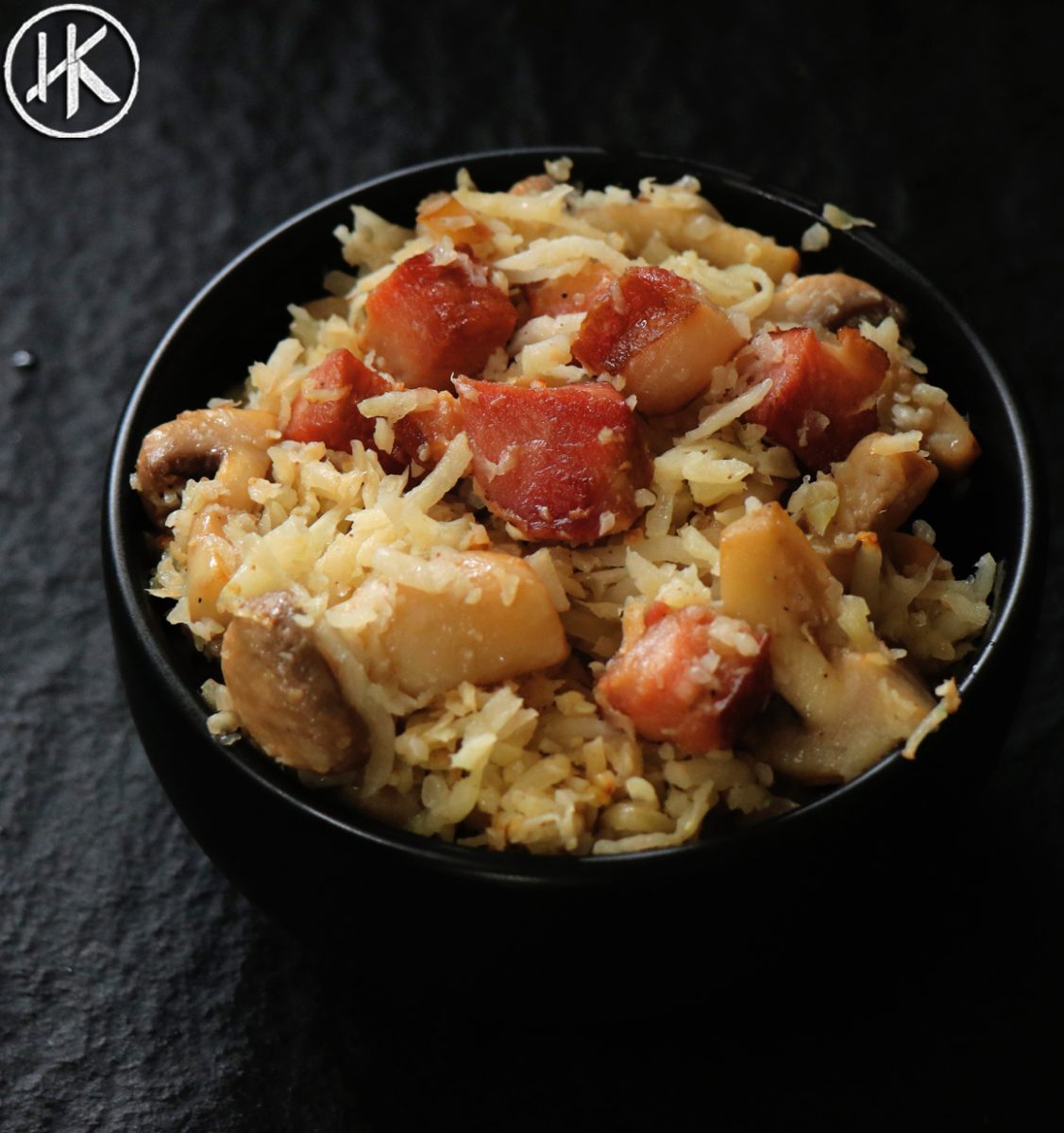 Keto Fried Rice (Bacon & Mushroom)