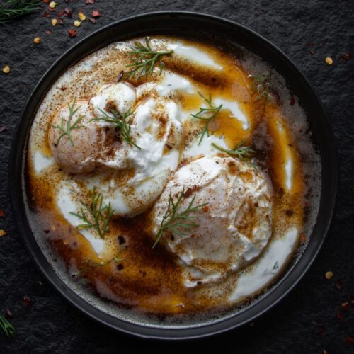 Turkish poached eggs