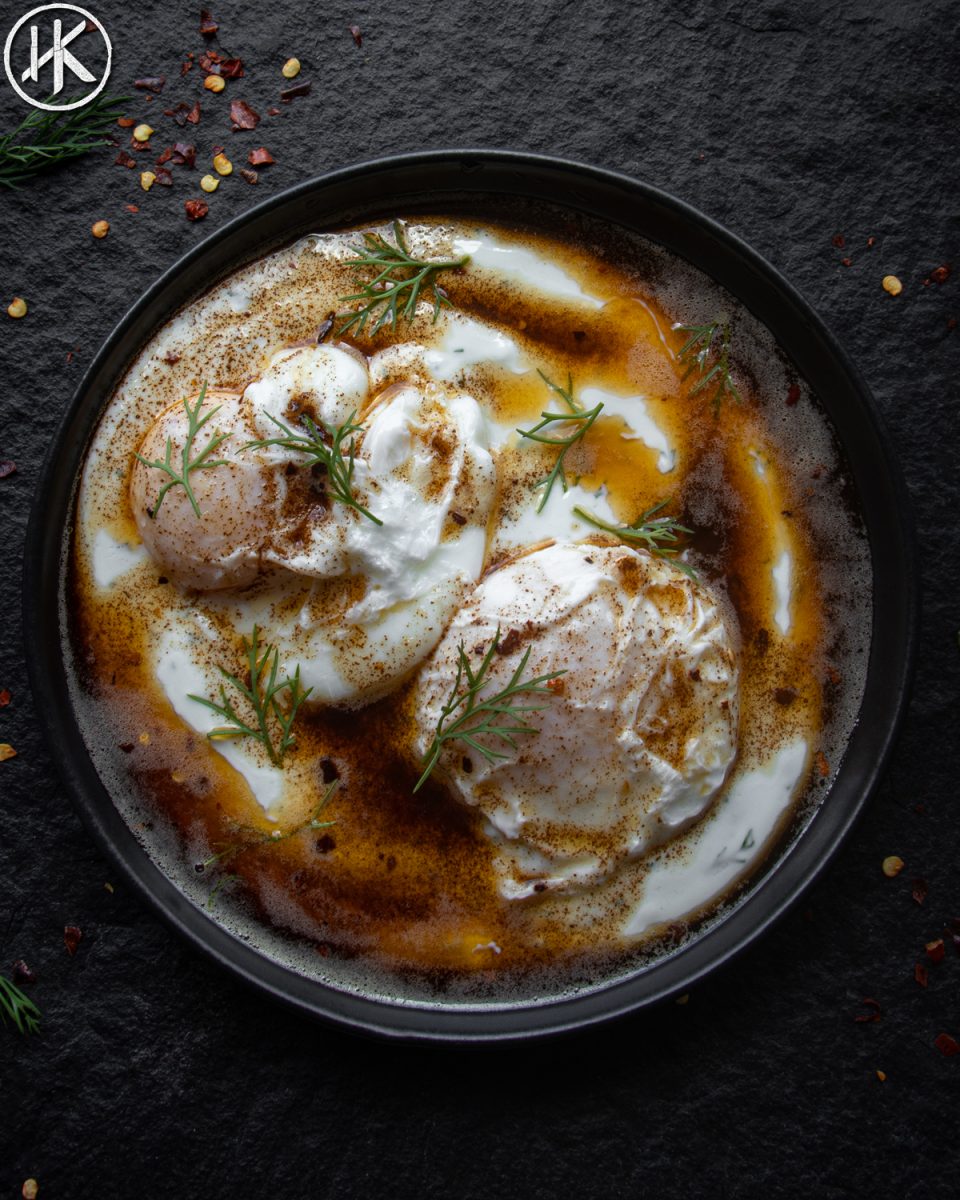 Turkish Poached Eggs in Yogurt