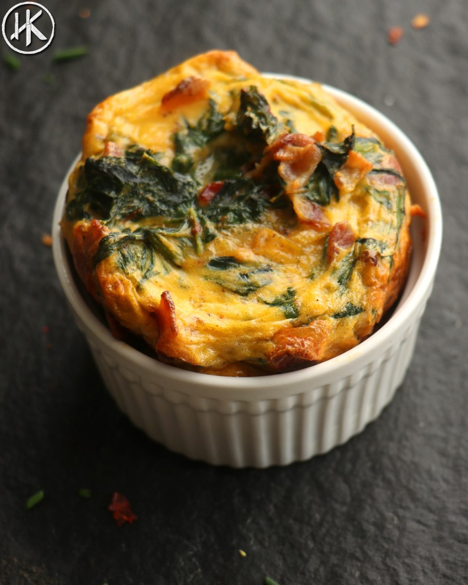 Easy Egg Muffins with Bacon & Spinach