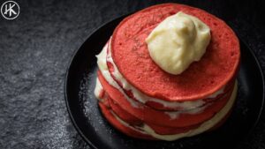 Red velvet keto pancakes