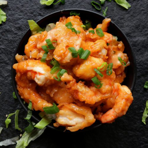 Bang bang shrimp in a bowl