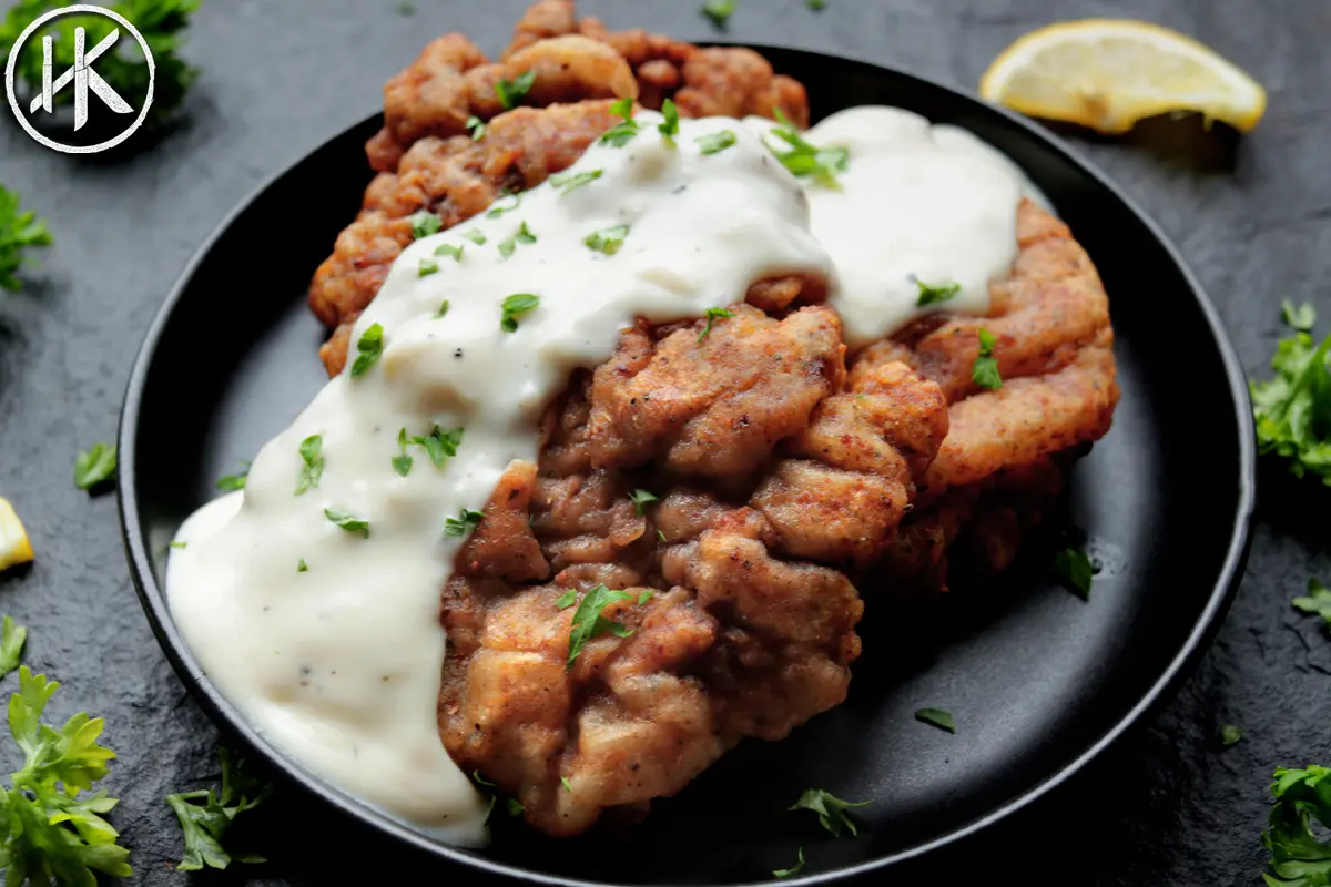 Chicken Fried Steak on a plate with gravy