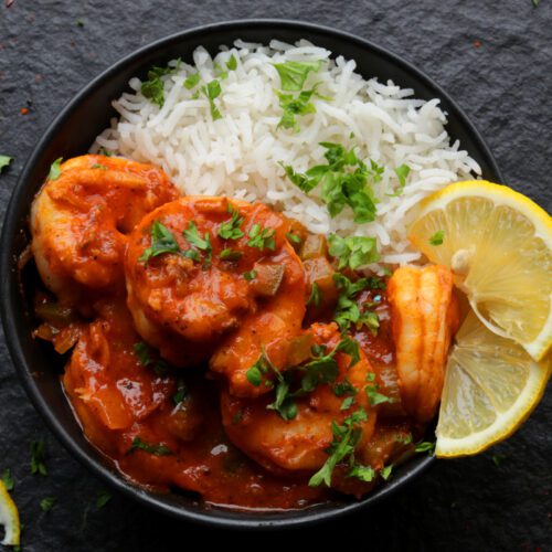 Shrimp creole in a bowl