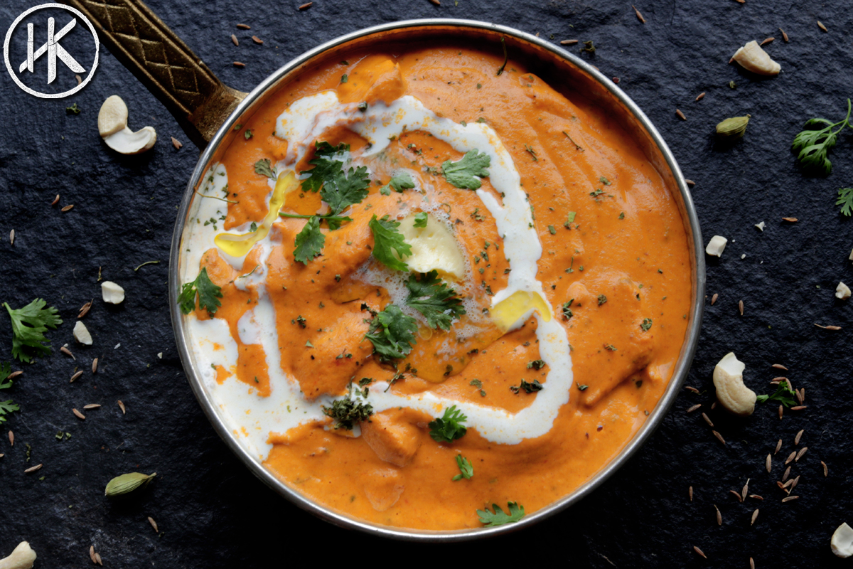 Authentic butter chicken in a bowl