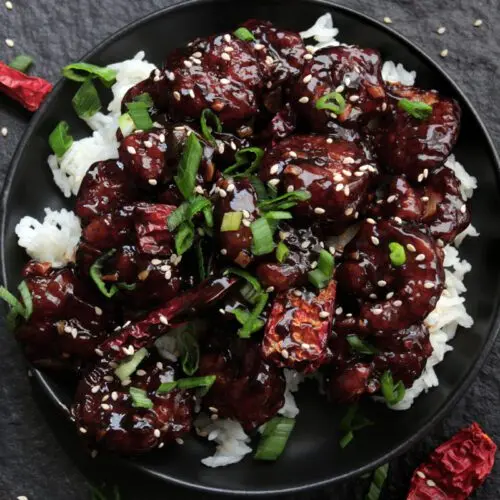 General Tso shrimp on a plate.